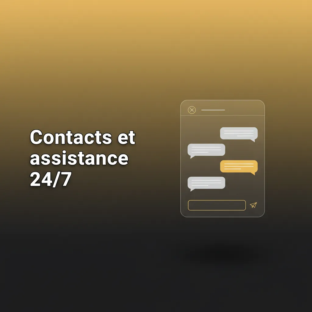 Support client en français 24/7: agent au casque, chat en direct, e‑mail, FAQ et outils de jeu responsable.